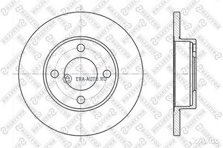 Stellox 60204718SX Диск торм.Audi 80/90/100 1.6-2.0D 86-91