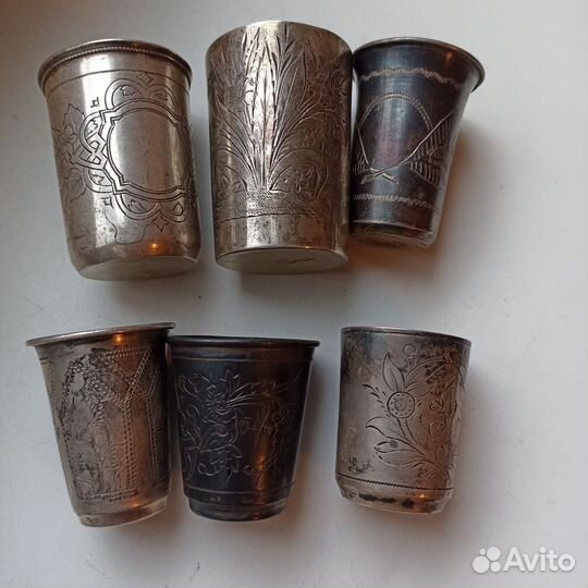 Стопки серебро 84 старинные