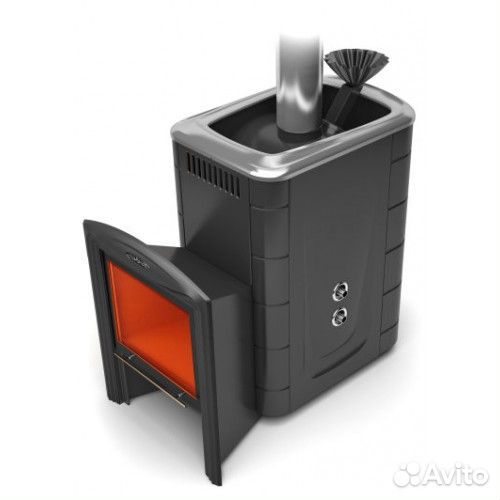 Печь банная Гейзер 2014 Carbon Витра антрацит зк