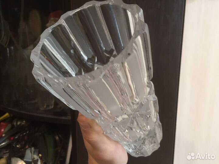 Ваза тяжеленная хрусталь ретро СССР коллекция