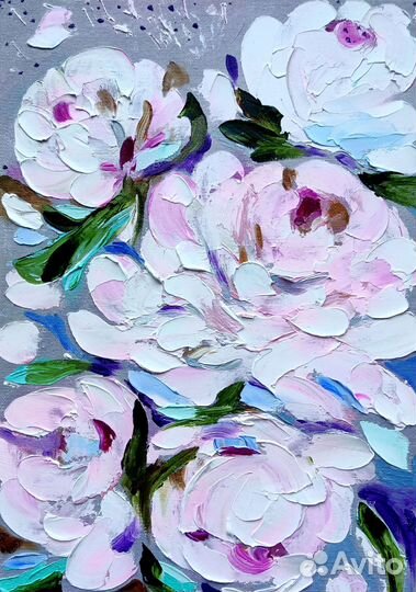 Картина маслом с цветами