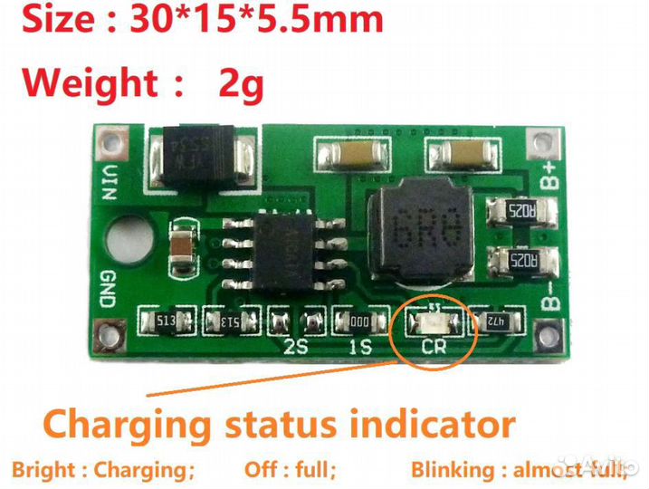 Модуль заряда ET Ch-1SLi1A (для 1-го Li-Ion )