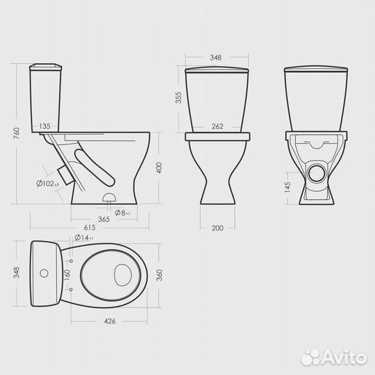 Унитаз-компакт sanita эталон - Стандарт