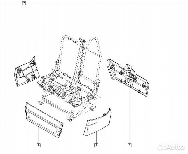 Накладки пассажирского сиденья Renault Master 10
