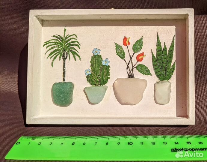 Картины из морского стекла