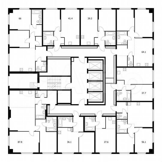 2-к. квартира, 56,1 м², 29/32 эт.