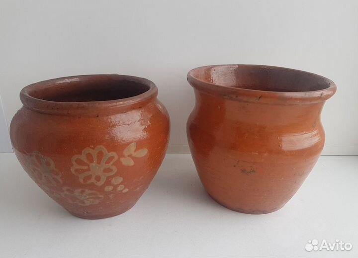 Старинные глиняные горшки. Керамика. Период СССР
