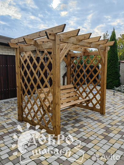 Садовые качели пергола