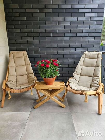 Кресло садовое кентукки, шезлонг, стул деревянный