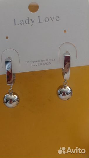 Серебряноые шарики серьги