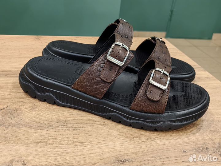 Шлепанцы мужские из кожи страуса, 43 размер