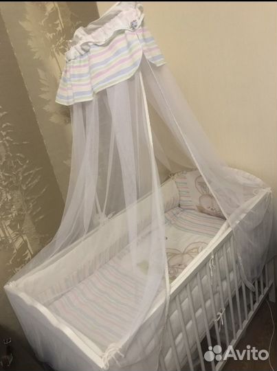 Балдахин и бортики в детскую кроватку