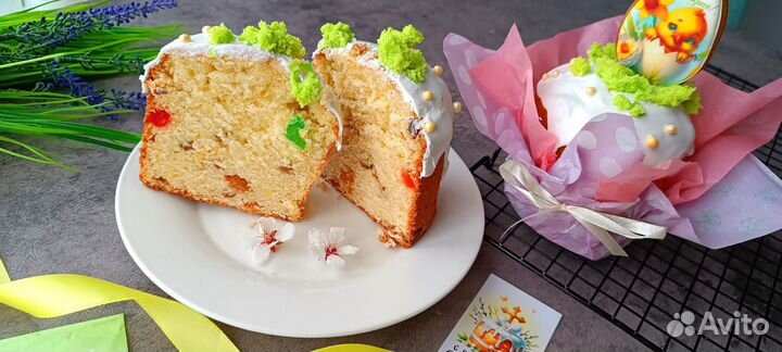 Кулич бездрожжевой творожный