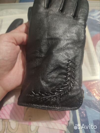 Перчатки женские кожаные