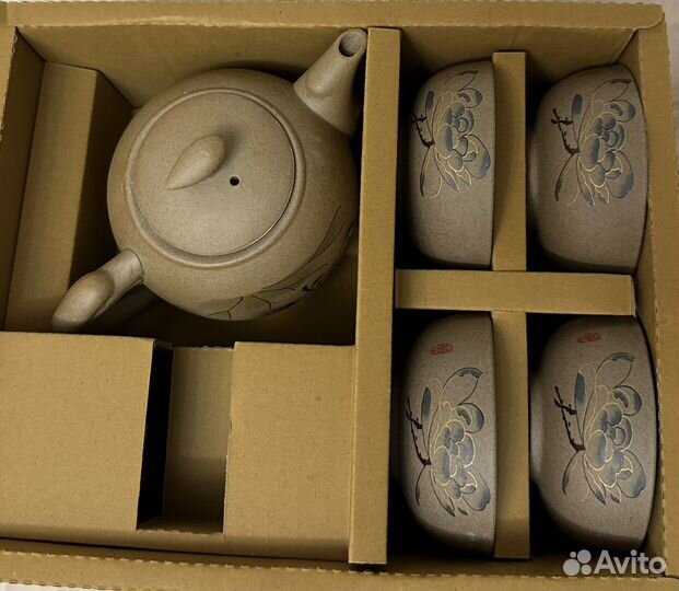 Набор чайный глиняный китайский чайник