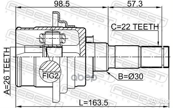 ШРУС внутренний задний 26X30X22 mazda CX-5 11