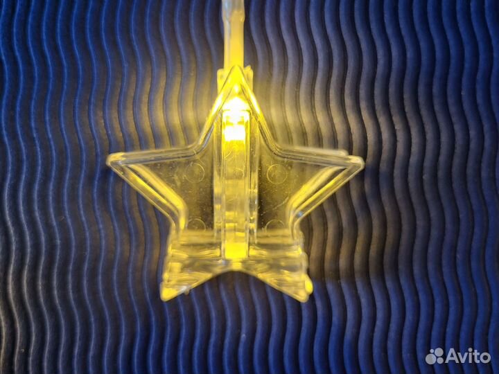 Гирлянда в виде звездочек-прищепок длина 2 м