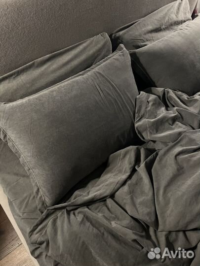 Постельное белье евро черное