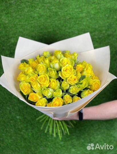 51 жёлтая роза, цветы, букет, 101, 41, 39,25