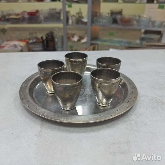 Советский Поднос Стопки Рюмки Мельхиор СССР