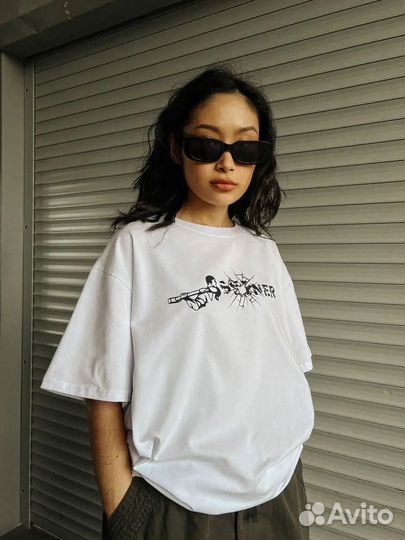 Футболка хлопковая оверсайз с принтом
