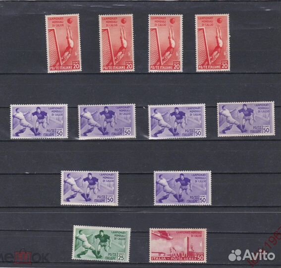 Марки футбол Италия Чемпионат Мира 1936 год