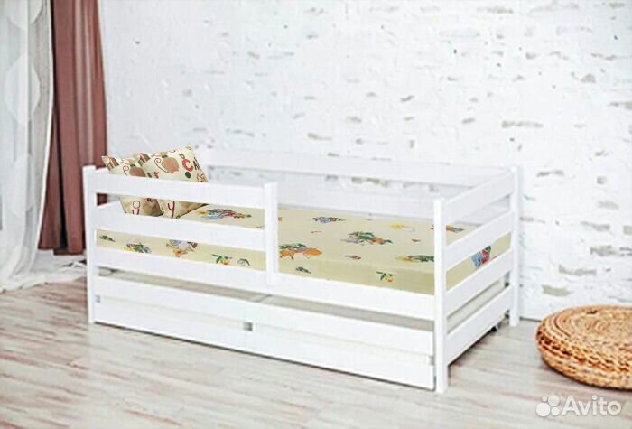 Кроватка берёза для малыша софа эко высокий борт