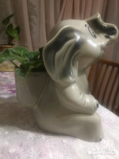 Кашпо слон керамика