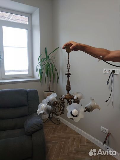 Югославская люстра бронза