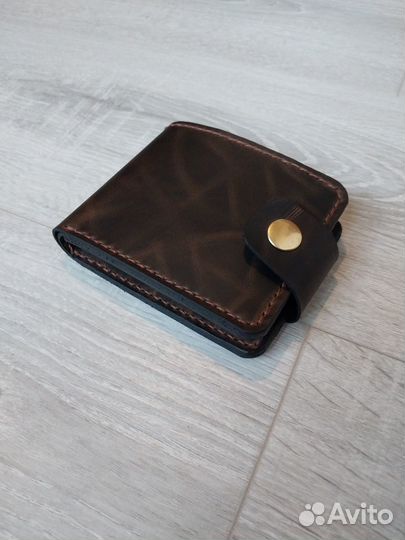 Кошелек бифолд, кожаный, ручная работа
