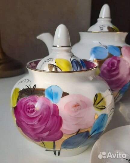 Преметы чайного сервиза Агашки Дулево