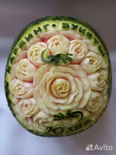 Карвинг (овощи, фрукты, колбаса). Съедобные букеты