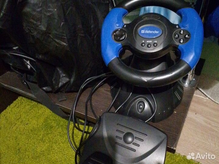 Игровой руль с педалями для пк от defender