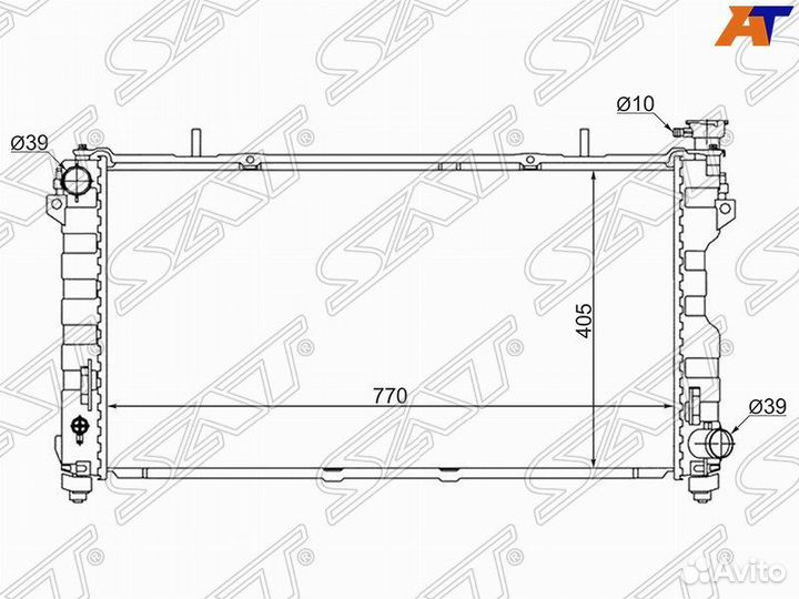 Радиатор охлаждения Додж Караван 2.4 01-08