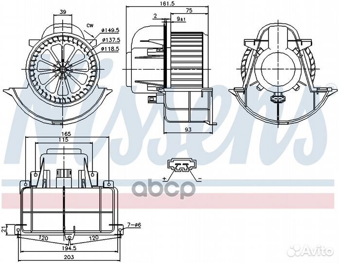 Nissens 87139 Вентилятор отопителя салона audi Q7