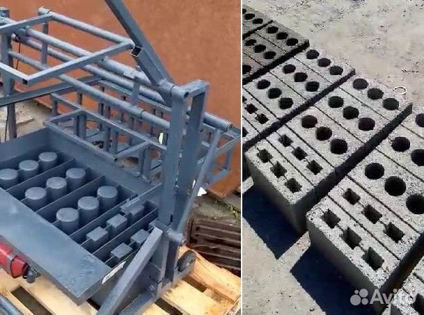 Шлакоблочный станок с двигателем, с завода