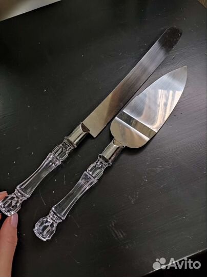 Нож и лопатка для торта свадебный набор