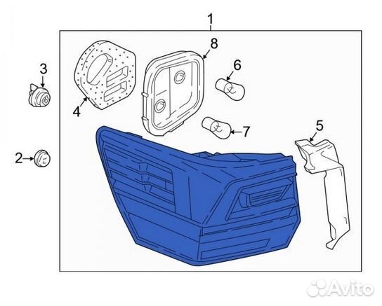 В наличии Фонарь левый наружный VW Teramont
