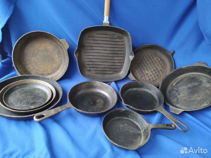 Сковорода сковородка чугун СССР ухват гриль