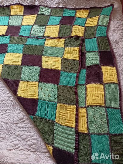 Плед-покрывало детское вязаное. Ручная работа