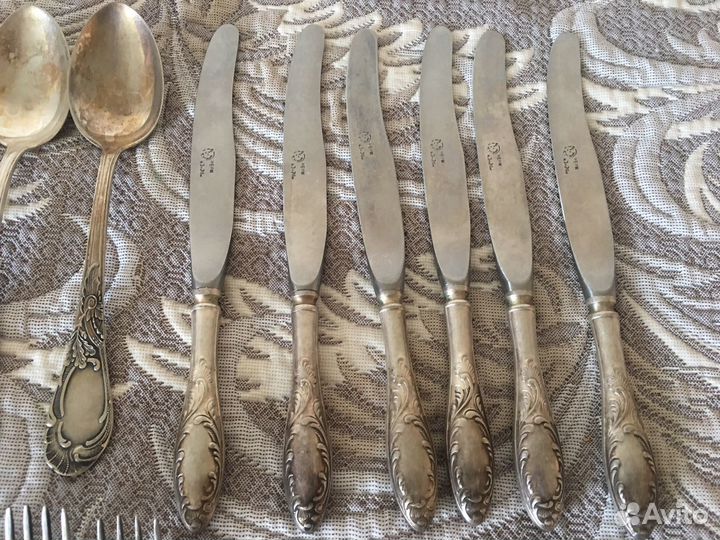 Мельхиоровые вилки ложки ножи СССР