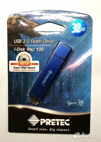 Флешка USB3.0 Pretec i-Disk Rex 100 32гб