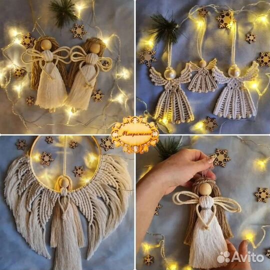 Декор для дома новогодний, макраме