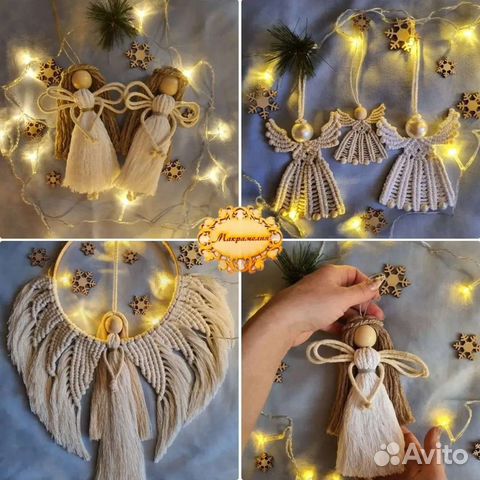 Декор для дома новогодний, макраме