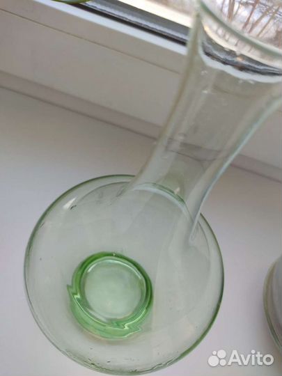Кружка зелёное стекло и вазы СССР