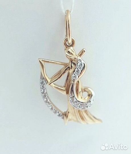 Подвеска с синтетическим камнем Золото