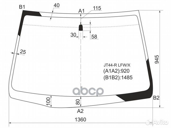 Стекло лобовое mitsubishi dingo 98-02/dion 00-0