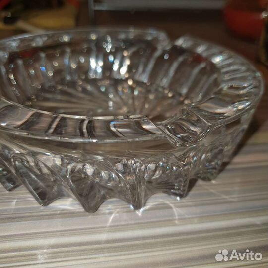 Хрустальная пепельница СССР круглая