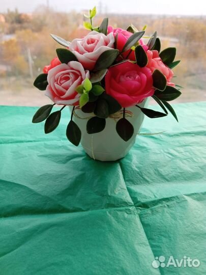 Букет к праздникам из мыла ручной работы