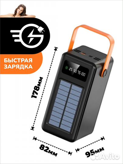 Аккумулятор повербанк 80000 mAh с кабелями